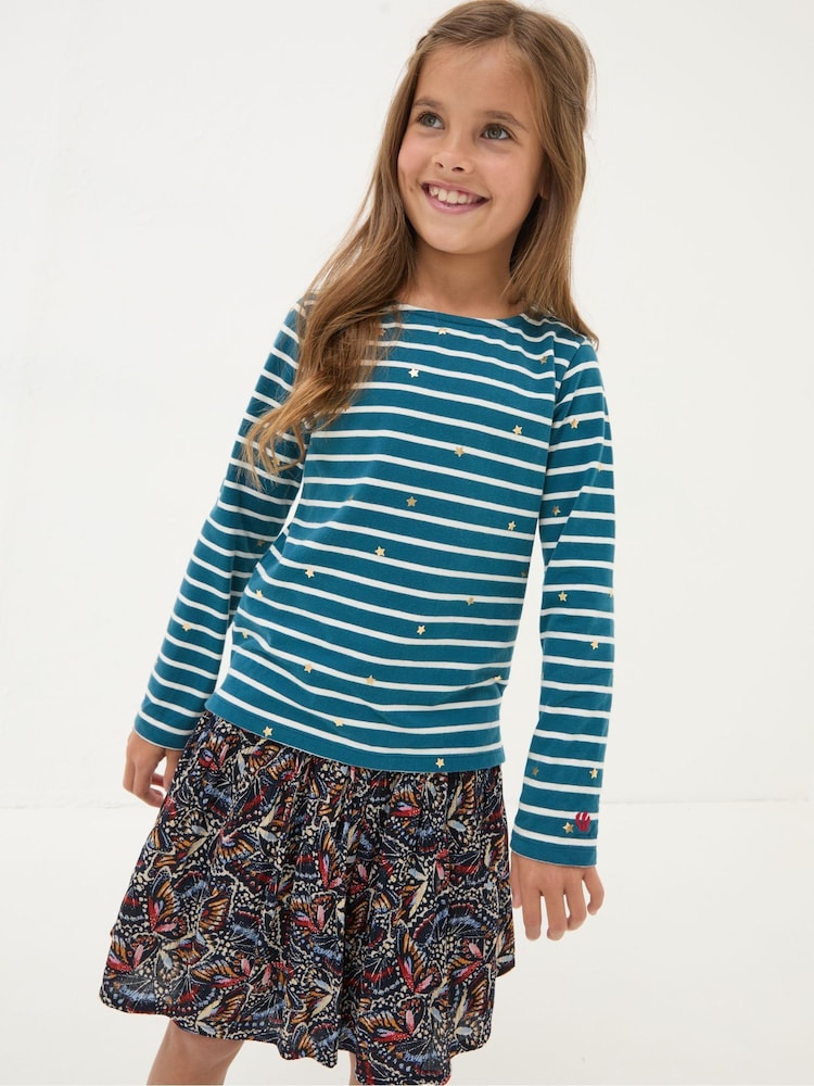 FatFace Blue Star Breton T-Shirt - Image 1 of 5