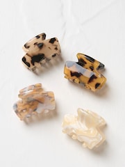 FatFace Brown 4 Pack Resin Claw Clips - Image 1 of 2