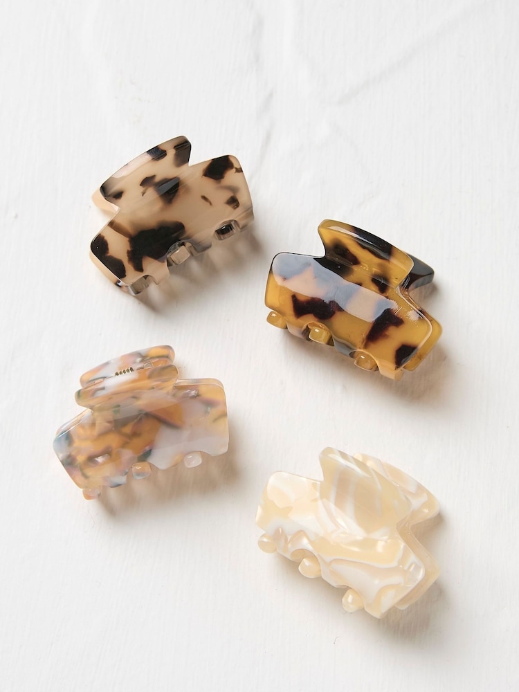 FatFace Brown 4 Pack Resin Claw Clips - Image 1 of 2