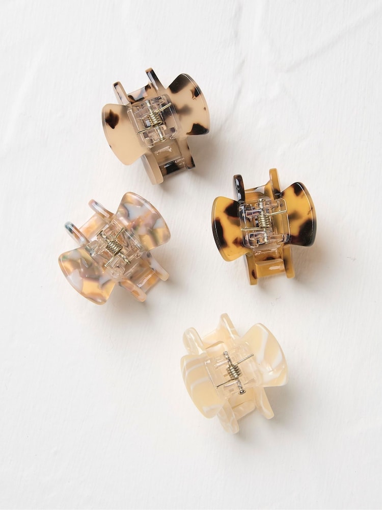 FatFace Brown 4 Pack Resin Claw Clips - Image 2 of 2