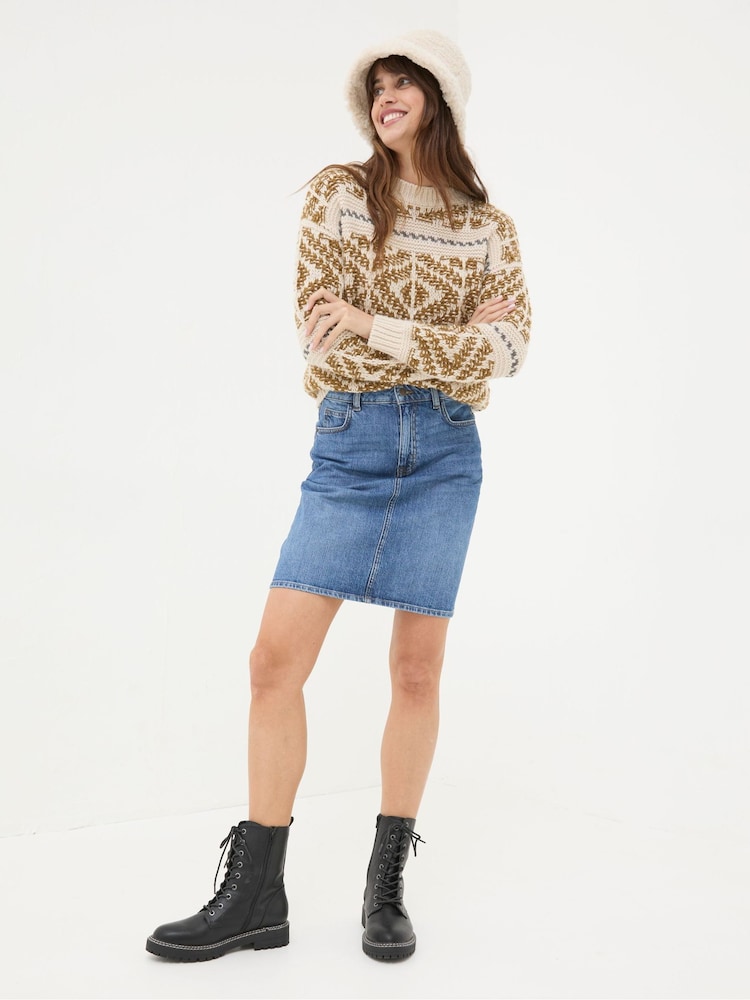 FatFace Hattie Blue Denim Skirt - Image 2 of 6