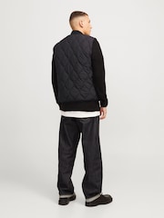 JACK & JONES Black Onion Quilted Padded Gilet - Image 2 of 7