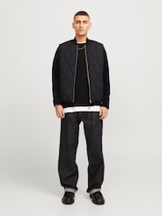 JACK & JONES Black Onion Quilted Padded Gilet - Image 3 of 7