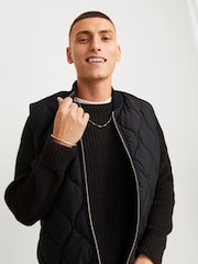 JACK & JONES Black Onion Quilted Padded Gilet - Image 5 of 7