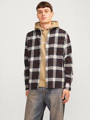 JACK & JONES Blue Relaxed Fit Flannel 100% Cotton Shirt - Image 1 of 6