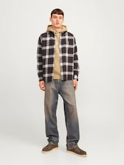 JACK & JONES Blue Relaxed Fit Flannel 100% Cotton Shirt - Image 2 of 6