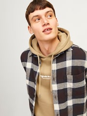 JACK & JONES Blue Relaxed Fit Flannel 100% Cotton Shirt - Image 4 of 6