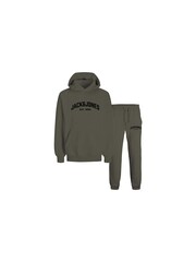 JACK & JONES Olive Green Logo Hoodie Joggers Set - Image 1 of 3