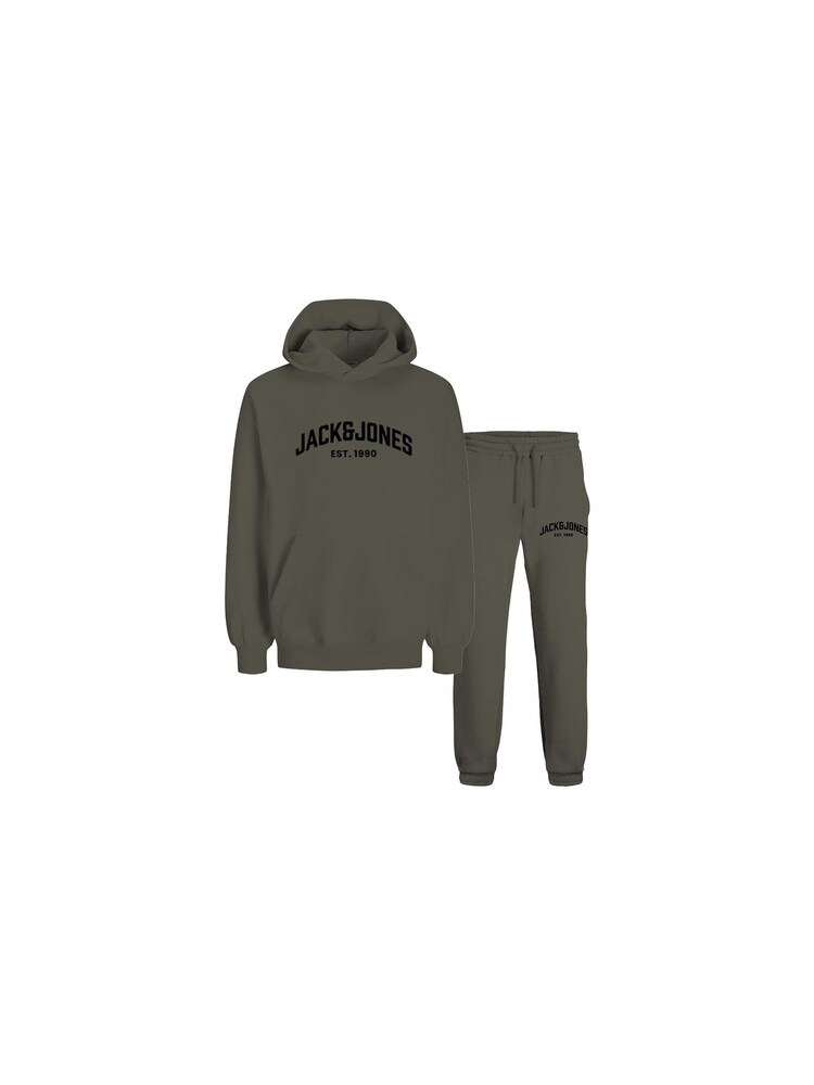 JACK & JONES Olive Green Logo Hoodie Joggers Set - Image 1 of 3