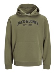 JACK & JONES Olive Green Logo Hoodie Joggers Set - Image 2 of 3