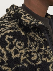 JACK & JONES Black Teddy Borg Zip Through Fleece - Image 4 of 5