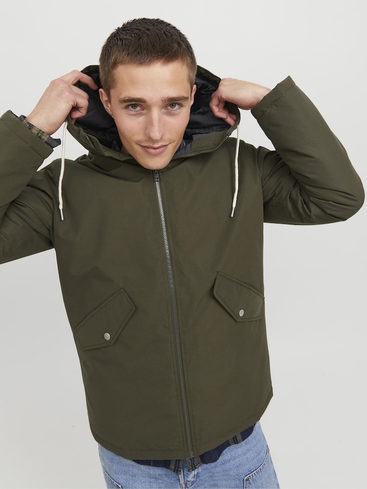JACK & JONES Green Hooded Parka Jacket - Image 2 of 5