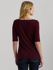 Lauren Ralph Lauren Judy Stretch Cotton Boatneck Top - Image 5 of 9