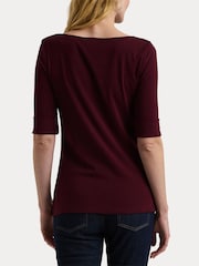 Lauren Ralph Lauren Judy Stretch Cotton Boatneck Top - Image 6 of 9
