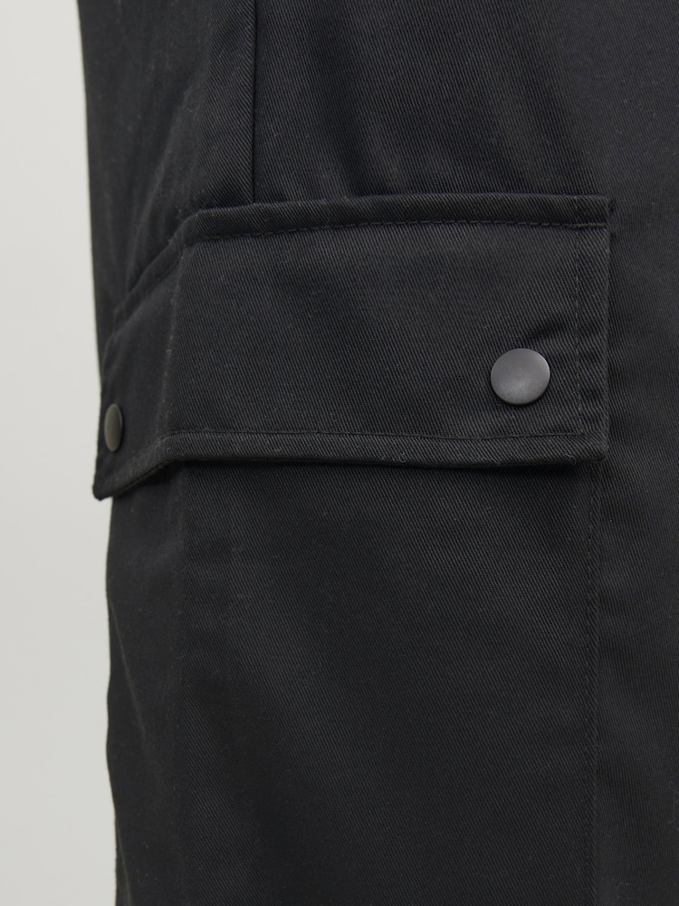 JACK & JONES Black Wide Tapered Cargo Trousers - Image 5 of 5