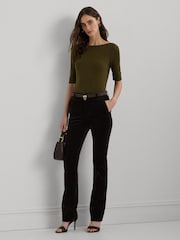 Lauren Ralph Lauren Cotton-Blend Boatneck Top - Image 2 of 7