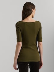 Lauren Ralph Lauren Cotton-Blend Boatneck Top - Image 3 of 7