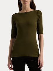 Lauren Ralph Lauren Cotton-Blend Boatneck Top - Image 6 of 7