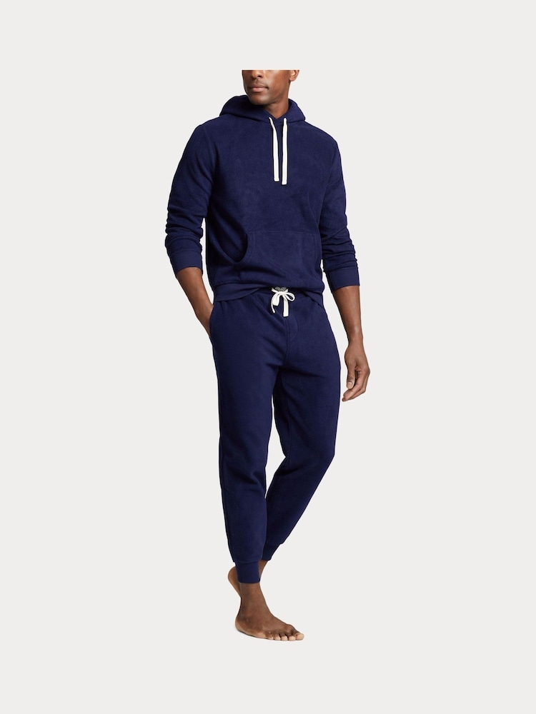 Polo Ralph Lauren Navy Blue Brushed Fleece Hoodie - Image 2 of 4