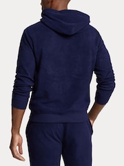 Polo Ralph Lauren Navy Blue Brushed Fleece Hoodie - Image 3 of 4