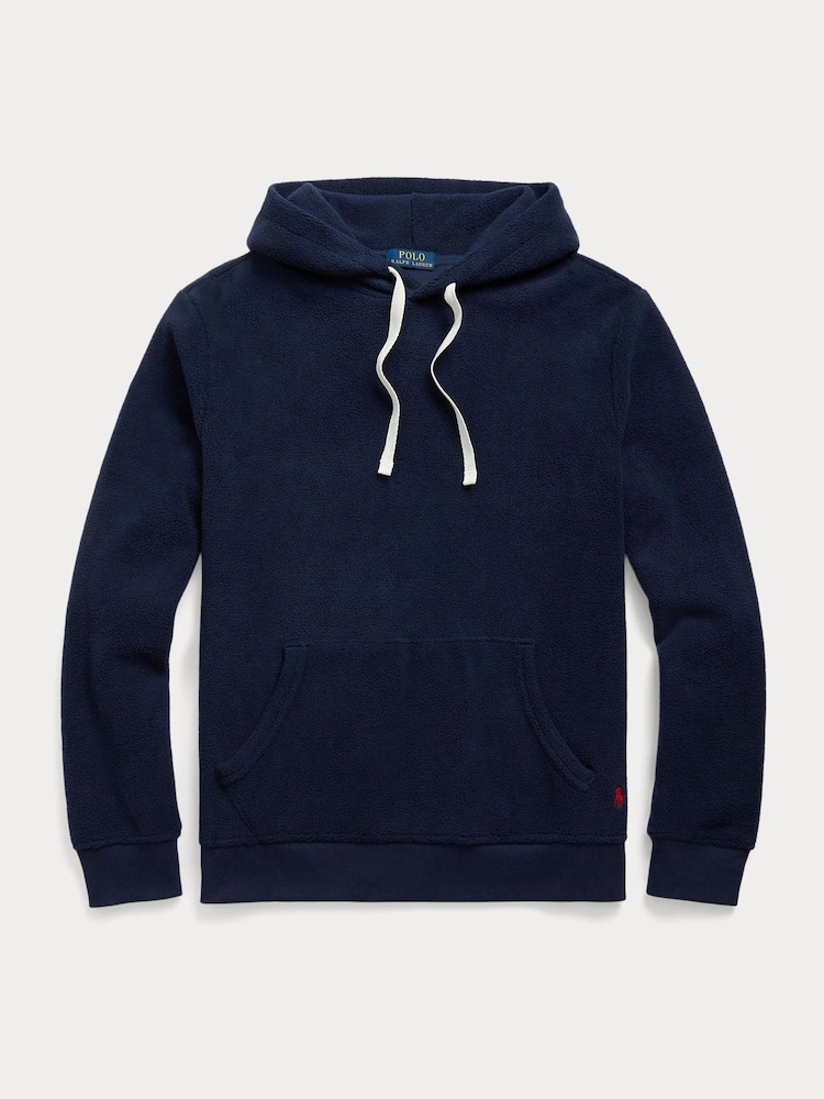Polo Ralph Lauren Navy Blue Brushed Fleece Hoodie - Image 4 of 4 Polo Ralph Lauren Navy Blue Brushed Fleece Hoodie - Image 4 of 4
