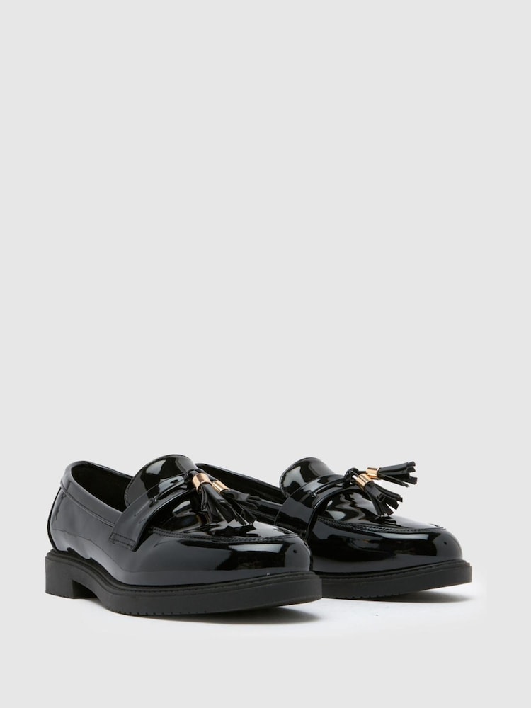 Schuh Lohan Patent Tassel Black Loafers - Image 2 of 4