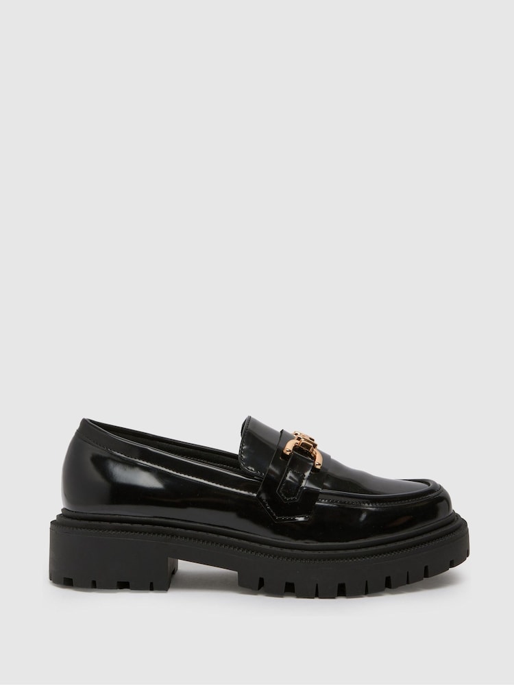 Schuh Wide Fit Lumina Snaffle Black Loafers - Image 1 of 4