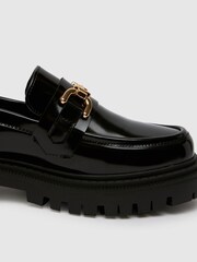 Schuh Wide Fit Lumina Snaffle Black Loafers - Image 2 of 4