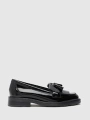 Schuh Wide Fit Lizzie Leather Compass Black Shoes - Image 1 of 4