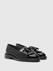 Schuh Wide Fit Lizzie Leather Compass Black Shoes - Image 2 of 4