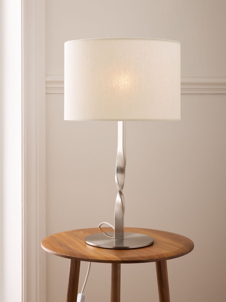 Jasper Conran London Chrome Twist Table Lamp - Image 1 of 4