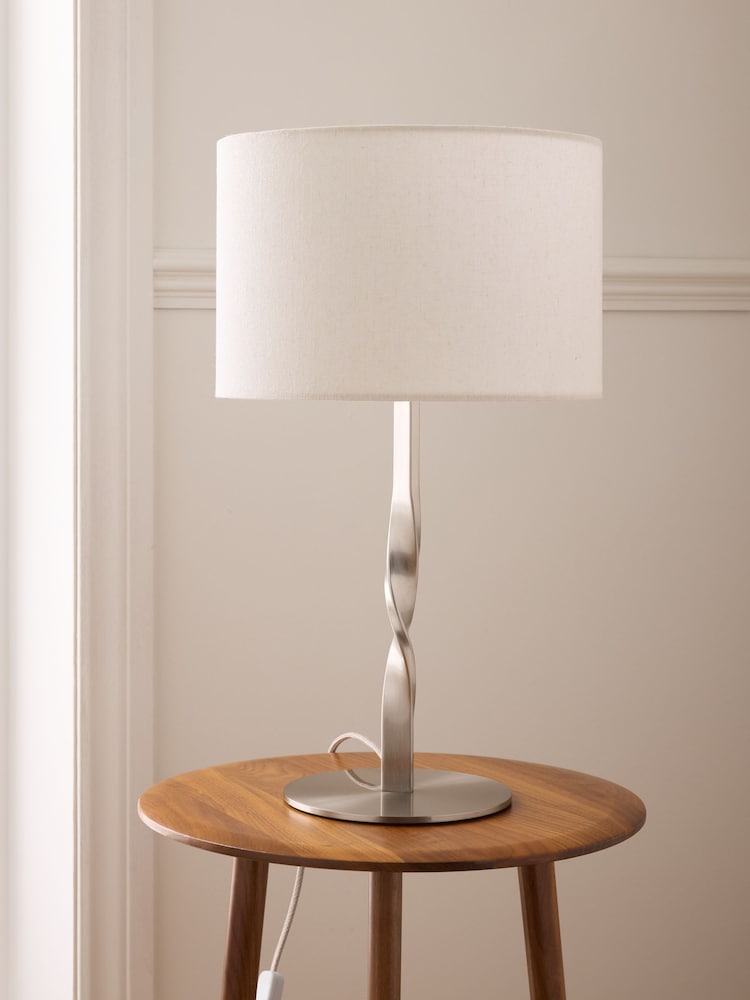 Jasper Conran London Chrome Twist Table Lamp - Image 2 of 4