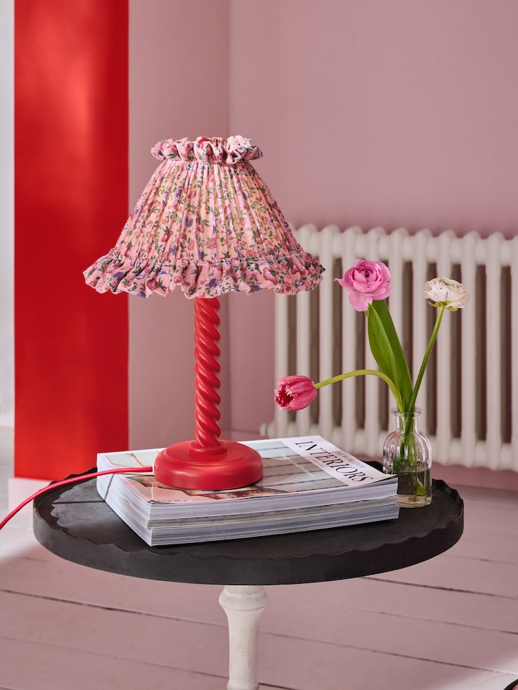 Cath Kidston Pink Barley Twist Table Lamp - Image 1 of 5