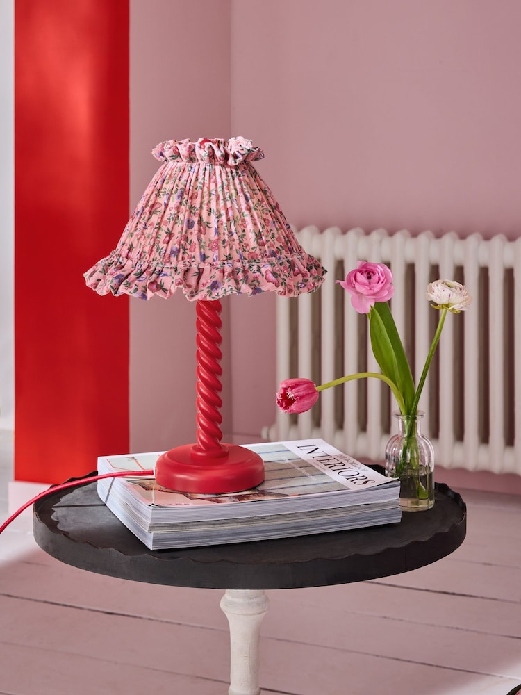Cath Kidston Pink Barley Twist Table Lamp - Image 2 of 5