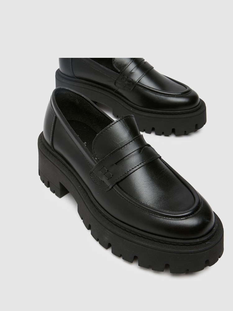 Schuh Lennox Leather Chunky črna mokasini - Slika 4 iz 4
