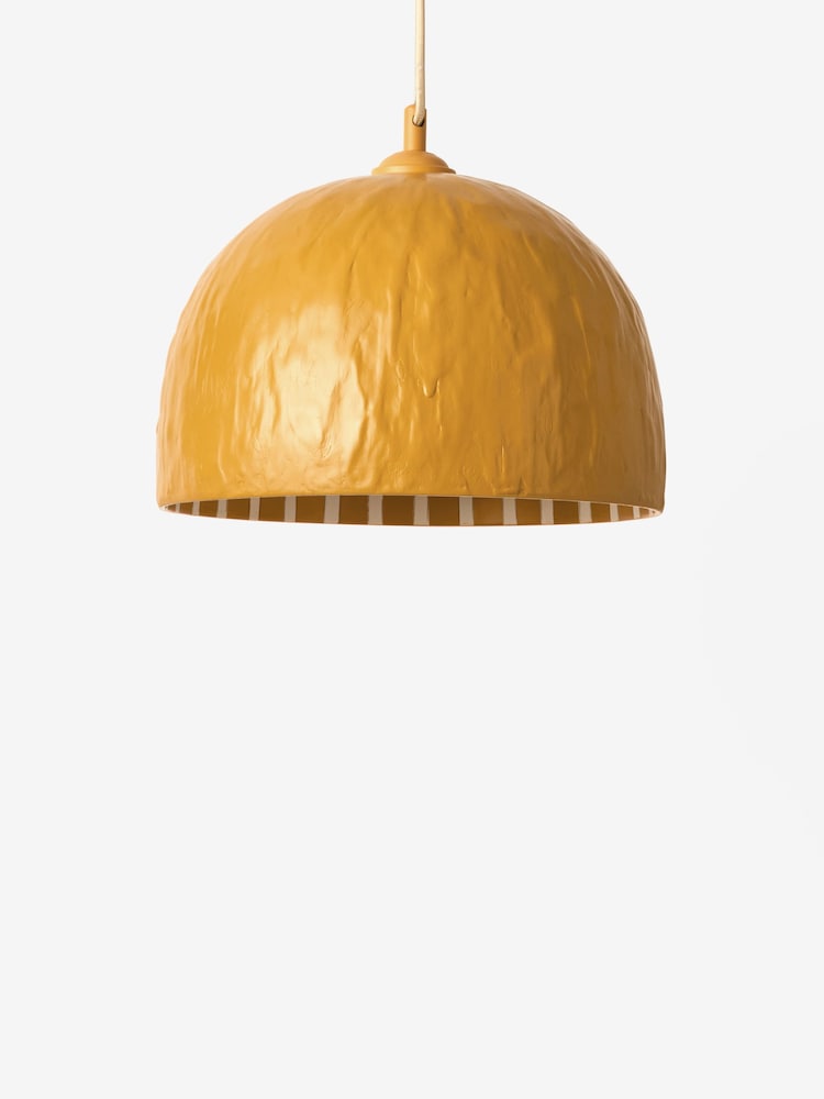 Jojo Maman Bébé Ochre Yellow Asta Stripe Pendant Light - Image 5 of 5