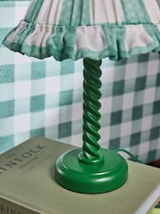 Cath Kidston Green Check Barley Twist Table Lamp - Image 4 of 6