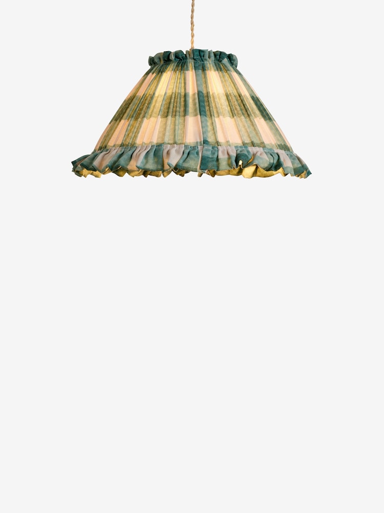 Cath Kidston Green Check Gathered Easyfit Shade - Image 5 of 5