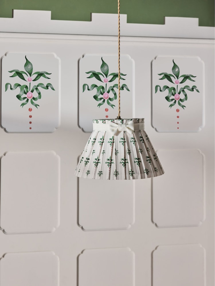 Cath Kidston Cream/Green Pleat Bow Easyfit Shade - Image 2 of 5 Cath Kidston Cream/Green Pleat Bow Easyfit Shade - Image 2 of 5