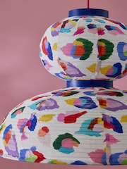 Eleanor Bowmer Multi Leopard Print Lantern Pendant Light - Image 3 of 6