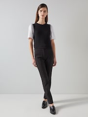 LK Bennett Black Slim Stretch Esen Square Pocket Trousers - Image 1 of 3