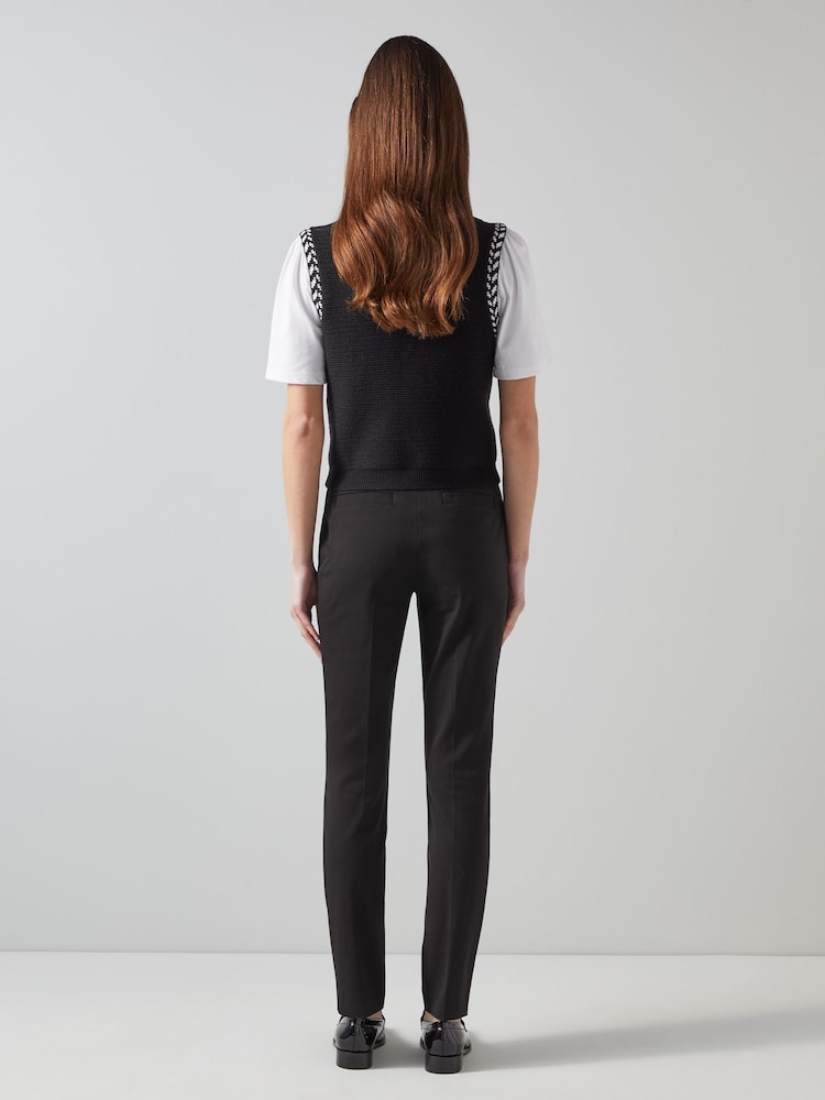 LK Bennett Black Slim Stretch Esen Square Pocket Trousers - Image 2 of 3