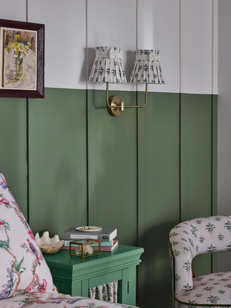 Cath Kidston Brass/Cream Pleat Bow Wall Light - Image 2 of 5