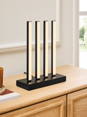 Jasper Conran London Black Linear LED Adjustable Table Lamp - Image 1 of 7