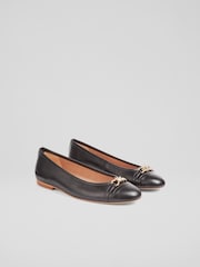 LK Bennett Black Twist Trim Brielle Ballerina Flats - Image 2 of 4