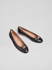 LK Bennett Black Twist Trim Brielle Ballerina Flats - Image 3 of 4