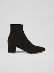 LK Bennett Black Grove Low Block Stretch Ankle Boots - Image 1 of 3