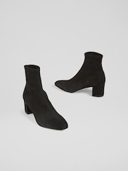 LK Bennett Black Grove Low Block Stretch Ankle Boots - Image 3 of 3