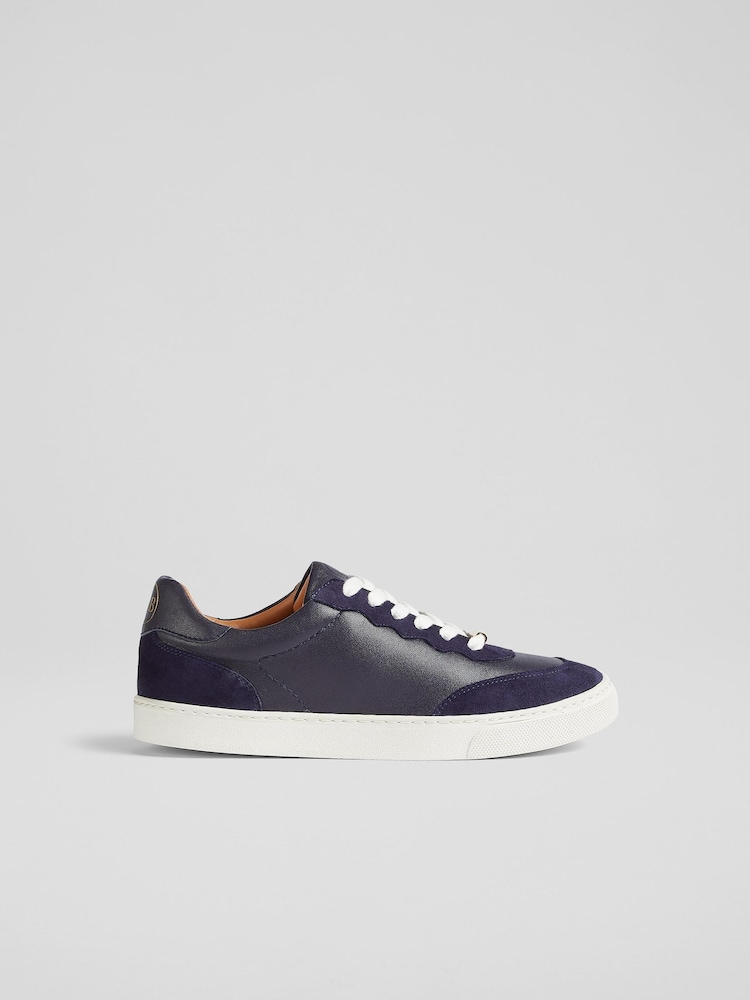 LK Bennett Blue Midnight Slim Sole Runner Trainers - Image 1 of 4