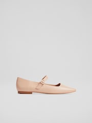 LK Bennett Natural Willow Fawn Mary Jane Flats - Image 1 of 4